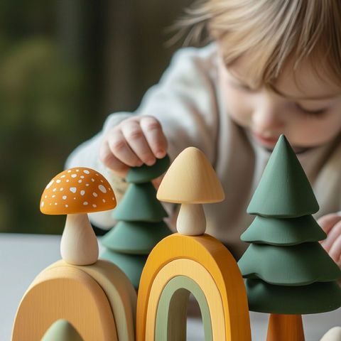 Child playing with blocks