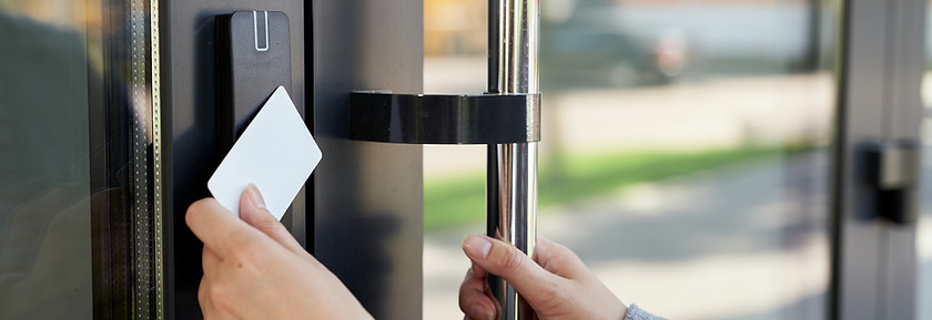 Opening Office Building Door