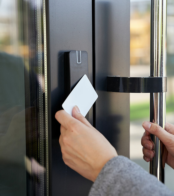 Opening Office Building Door