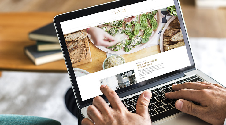 Website setup on laptop