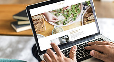 Website setup on laptop