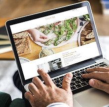 Website setup on laptop