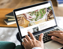 Website setup on laptop