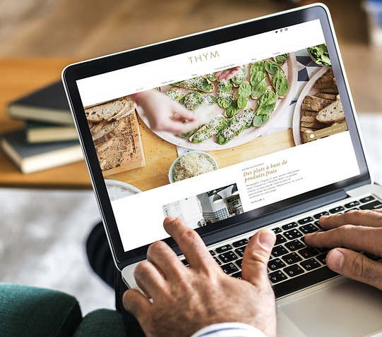 Website setup on laptop