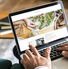 Website setup on laptop