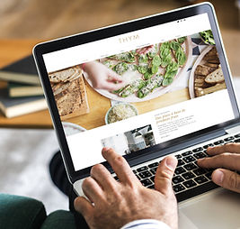 Website setup on laptop