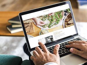 Website setup on laptop