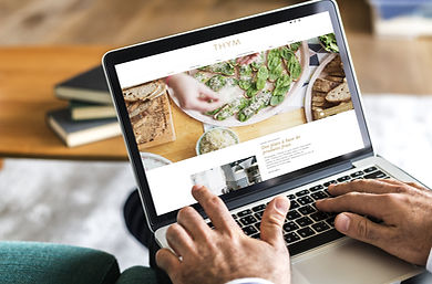 Website setup on laptop