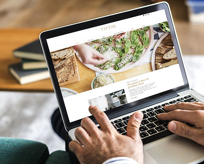 Website setup on laptop