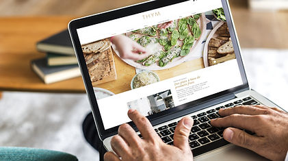 Website setup on laptop
