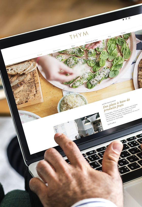 Website setup on laptop