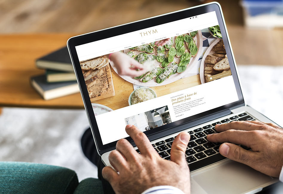 Website setup on laptop