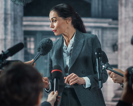 Woman Facing Media
