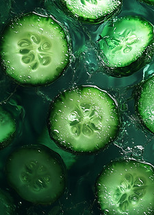 Cucumber Slices in Water