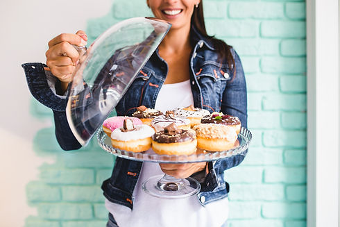 Frisch gebackene Donuts