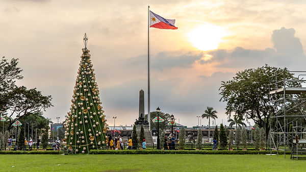 Christmas Tree near Flagpole
