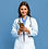 Female doctor with phone