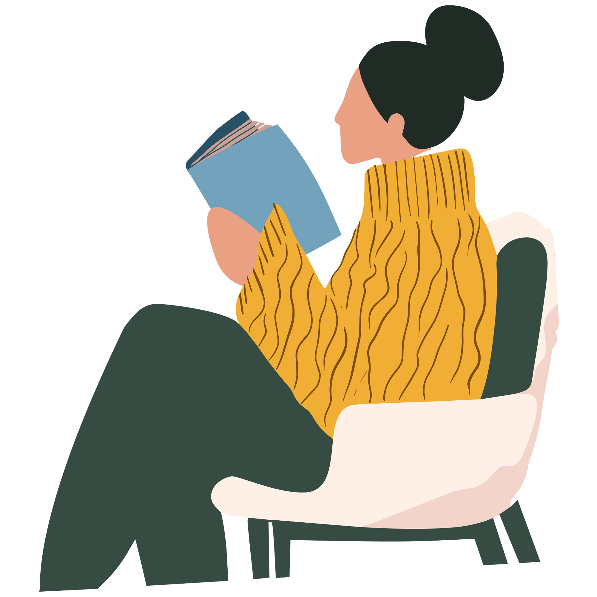 Woman reading illustration