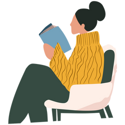 Woman Reading Illustration