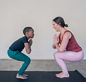Adult and child yoga