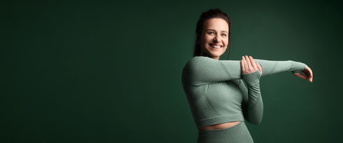 Smiling Woman Stretching