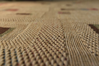 Close-up view of sisal carpet fabric