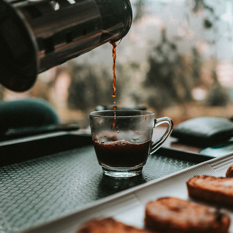 Pouring Coffee Glass