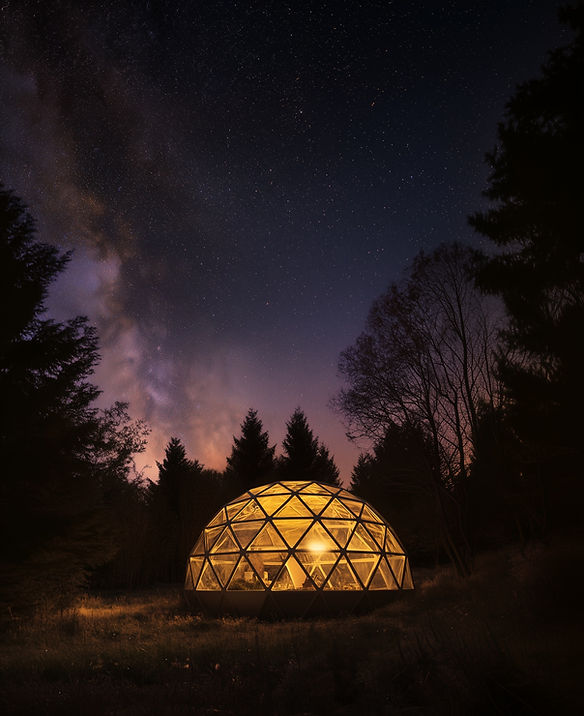 Geodesic Dome at Night
