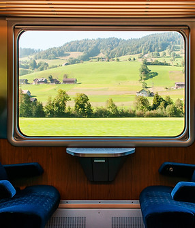 Ansicht aus dem Zugfenster