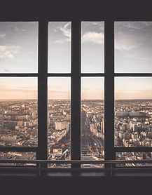 Cityscape Through Window