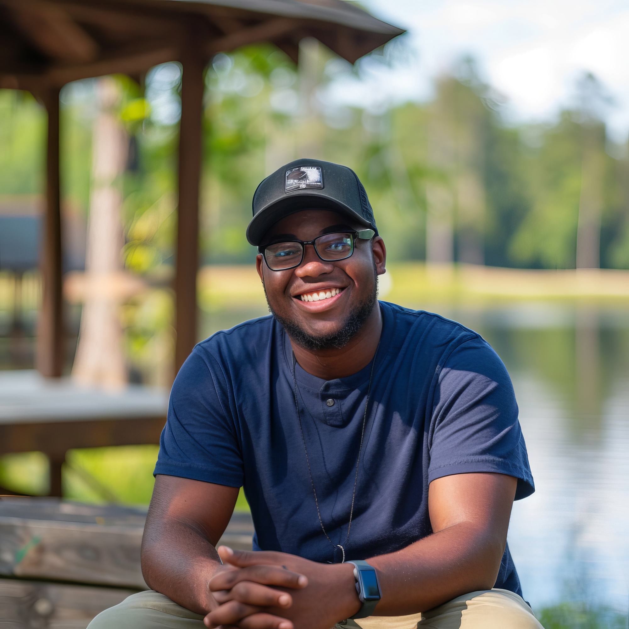 Man Smiling Outdoors