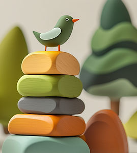 De Vogel van het stuk speelgoed op Blokken