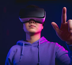 A person using VR wearable device