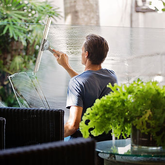 Man Cleaning Windows