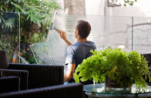 Man Cleaning Windows