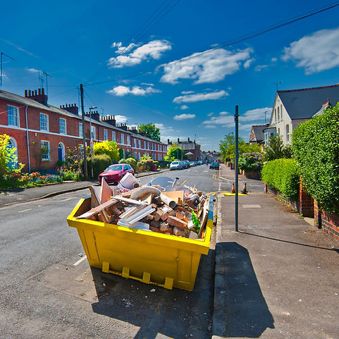 rubbish in a skip