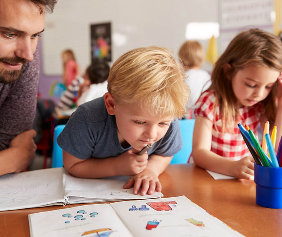 Children learning in kindergarden