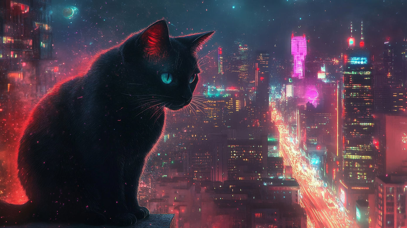 Black Cat in City