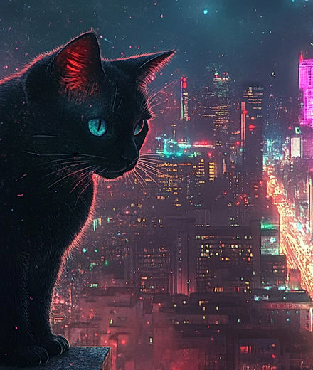 Black Cat in City