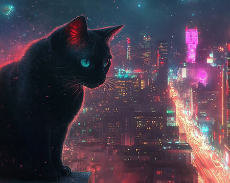 Black Cat in City