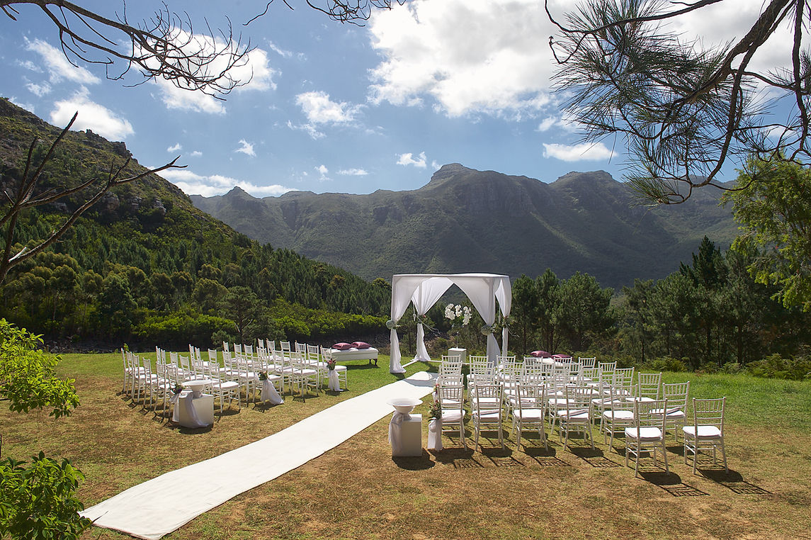 Outdoor wedding ceremony setup