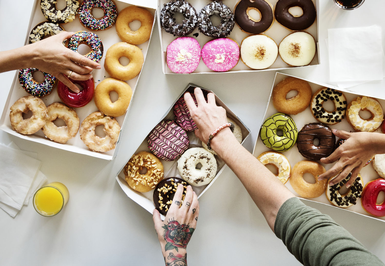 Grabbing Donuts