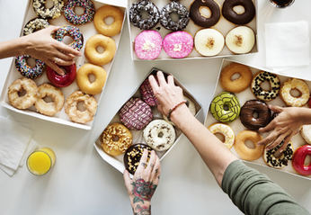 Grabbing Donuts