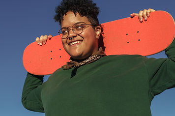 Teen With Skateboard