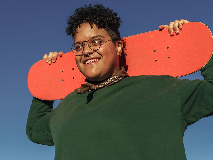 Teen With Skateboard