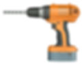 Illustration of an orange and gray cordless drill