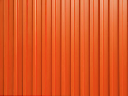 Orange Corrugated Metal Paneling