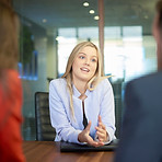 Female applicant in job interview