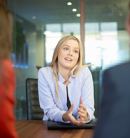 Female applicant in job interview