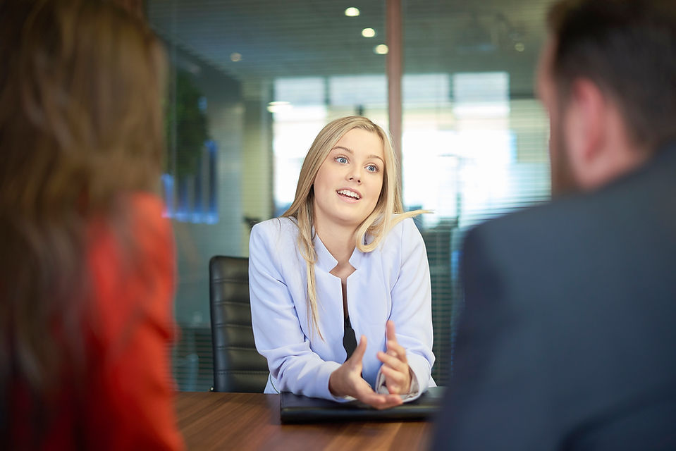 Female applicant in job interview